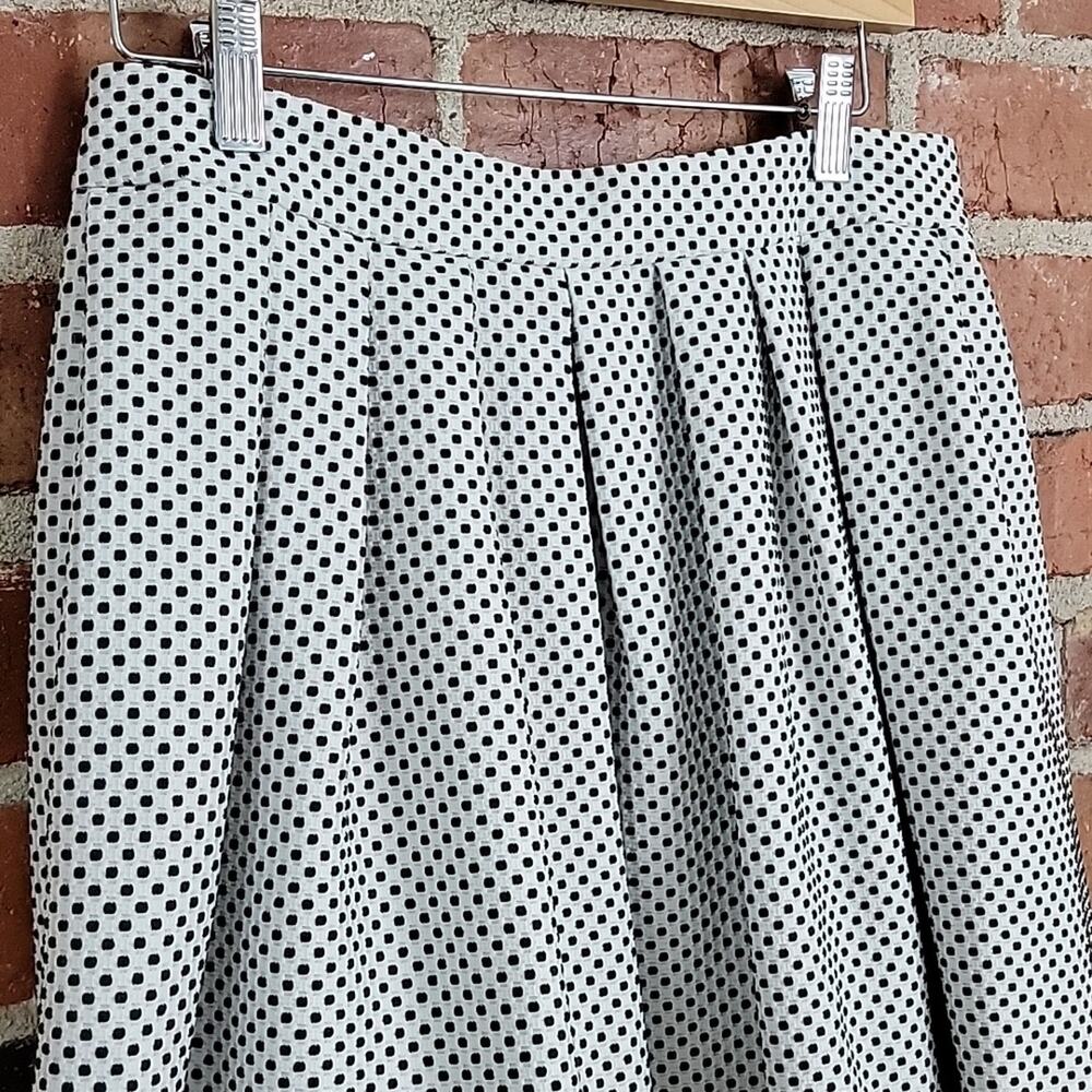 Rachel Zoe Black and White Dots‎ Pleated Mini Skirt with Pockets 8 - Picture 2 of 15